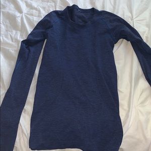 lulu lemon blue tight long sleeve